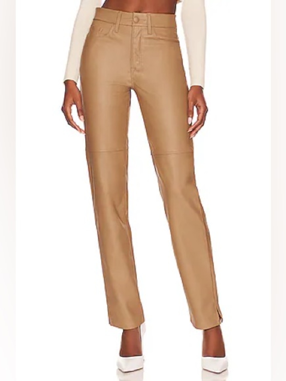 Good American better than Leather  Straight Leg Pants — warm Camel